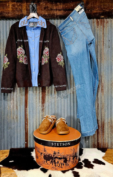 Chambray Horseshoe Pearl Snap #6891