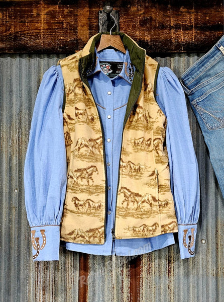Chambray Horseshoe Pearl Snap #6891