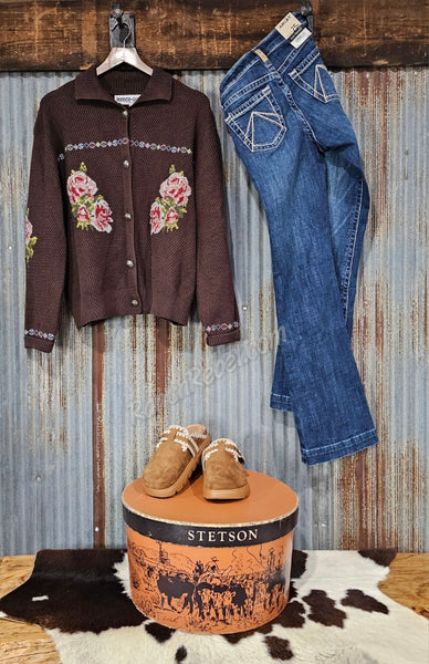 Rodeo Quincy Nana's Rose Garden Sweater Cardi #6895