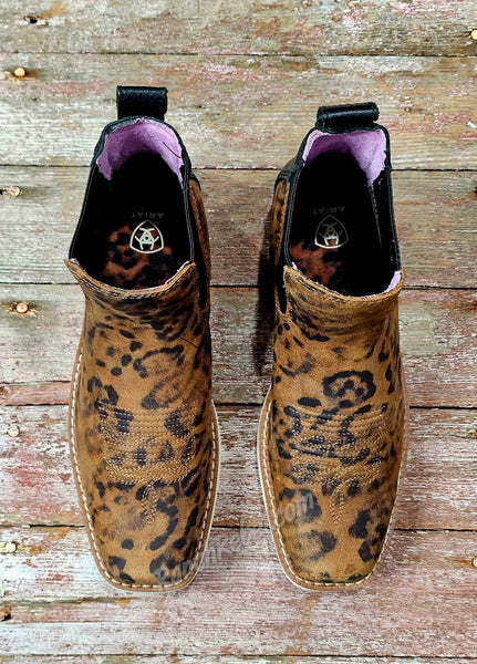 Ariat Southlite Chelsea Narrow Cutter Toe Ankle Boot in Faded Leopard #6897