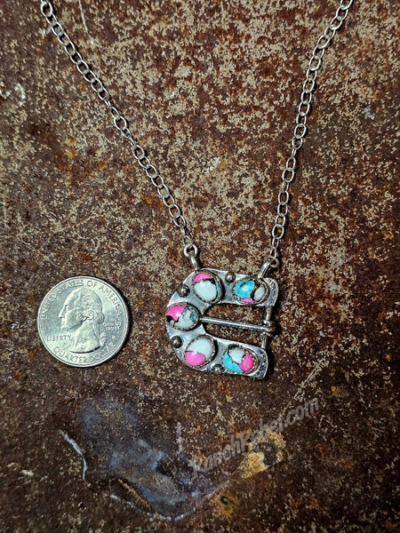 Cotton Candy Belt Buckle Necklace #6898