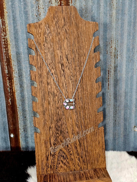 Cotton Candy Belt Buckle Necklace #6898