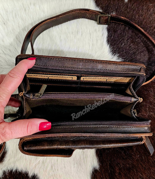 STS Ranch Bandera Chocolate Quickdraw Crossbody #6907