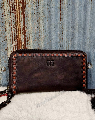 STS Ranch Bandera Chocolate Berkley Bifold Wristlet #6909
