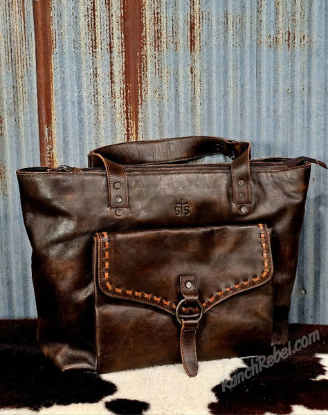 STS Ranch Bandera Chocolate Carry All Tote #6904