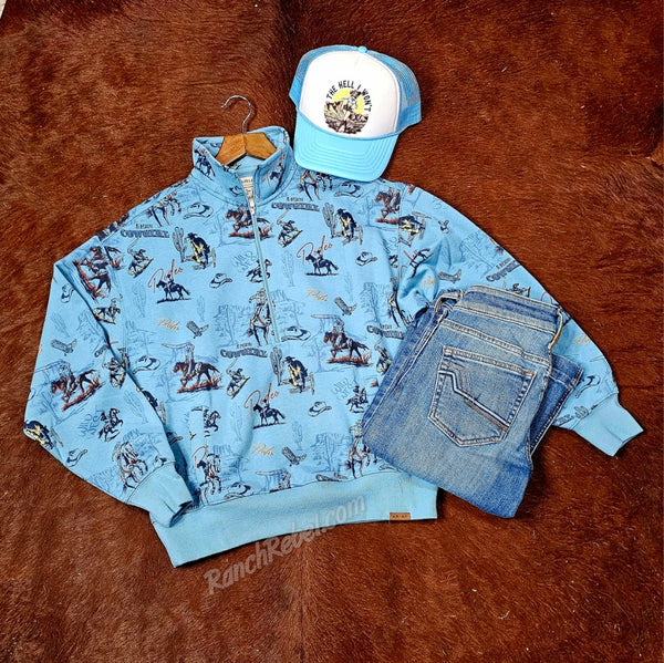 Ariat Painted 1/2 Zip Retro Rodeo Sweatshirt #6911