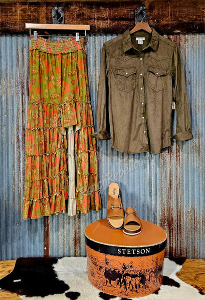 Retro Mesh Cowboy Skirt #6900