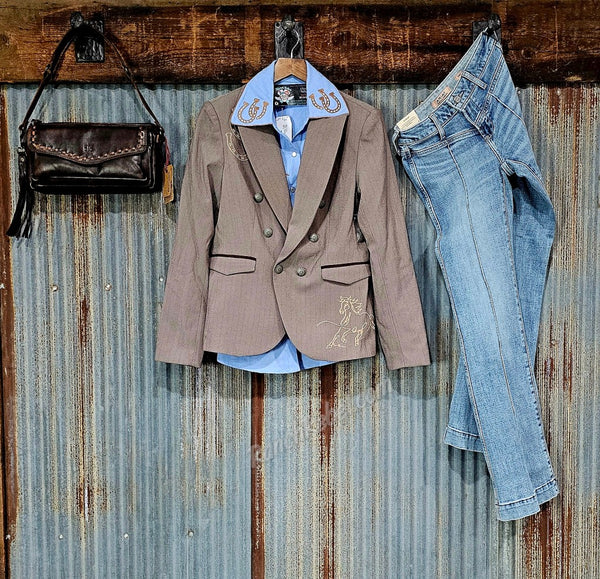 Chambray Horseshoe Pearl Snap #6891