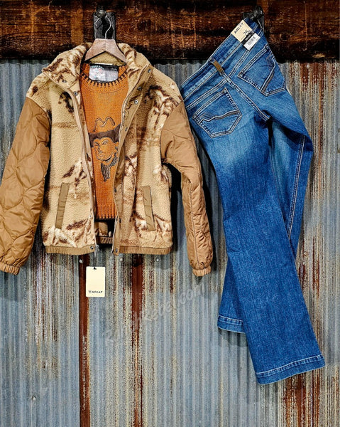 Ariat Sherpa Blocked Jacket in Wild Horses Print #6912