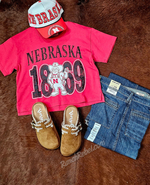 Nebraska Established Club Heavyweight Crop Tee #6919