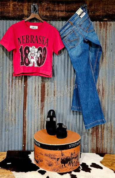 Nebraska Established Club Heavyweight Crop Tee #6919