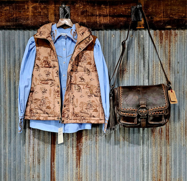 Chambray Horseshoe Pearl Snap #6891