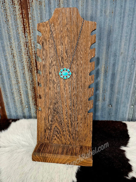 Turquoise Cluster Necklace #6224