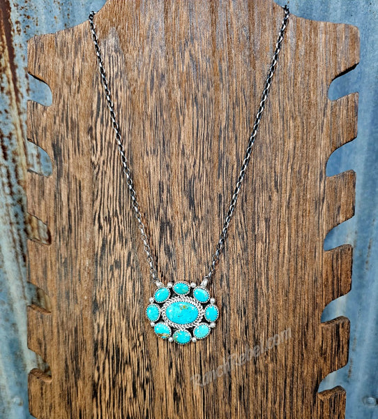 Turquoise Cluster Necklace #6224