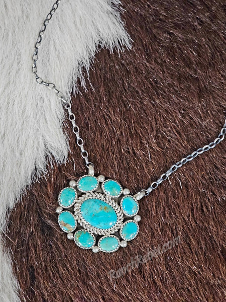 Turquoise Cluster Necklace #6224