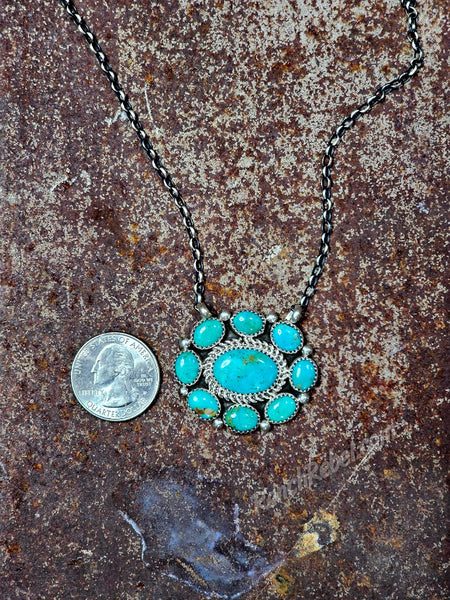 Turquoise Cluster Necklace #6224