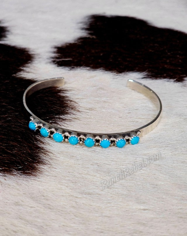 Eight Stone Turquoise Cuff #6221