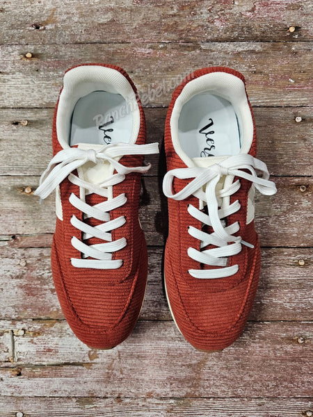 Joelle Corduroy Sneaker in Rust #6928
