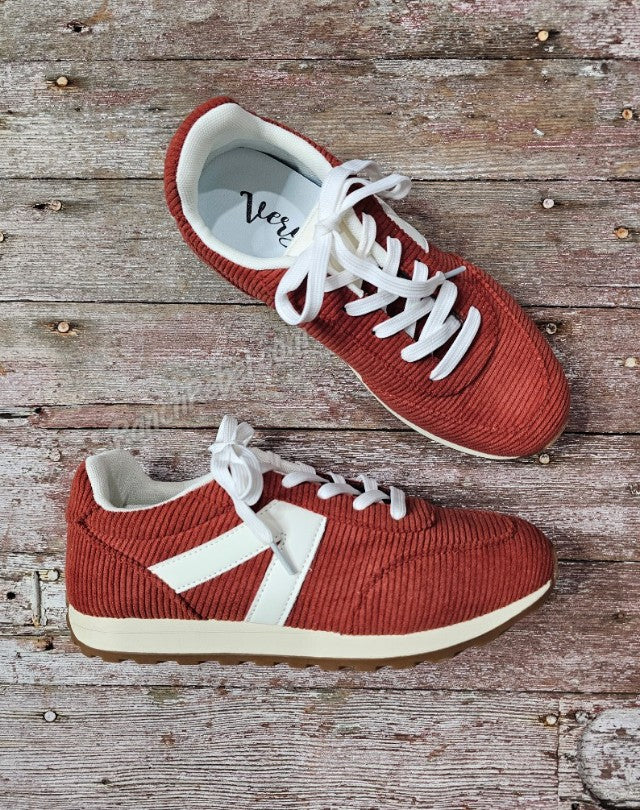 Joelle Corduroy Sneaker in Rust #6928