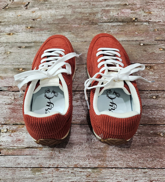 Joelle Corduroy Sneaker in Rust #6928