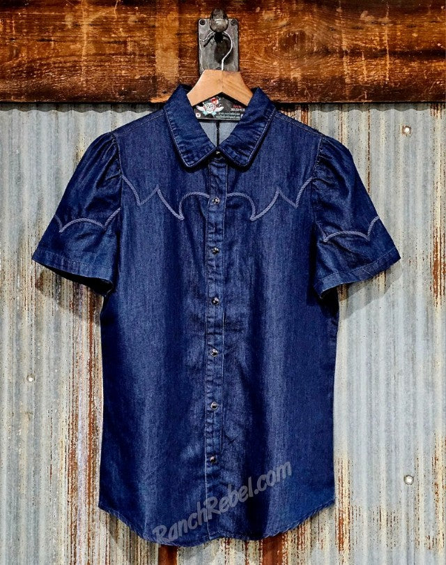 Ranch Girl Dark Denim Pearl Snap #6932