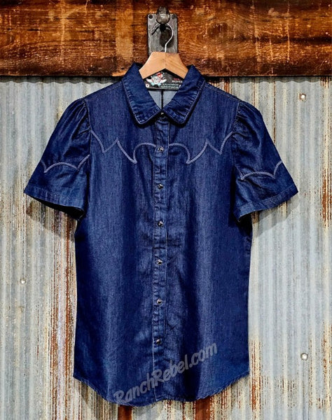 Ranch Girl Dark Denim Pearl Snap #6932