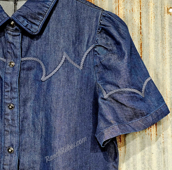 Ranch Girl Dark Denim Pearl Snap #6932