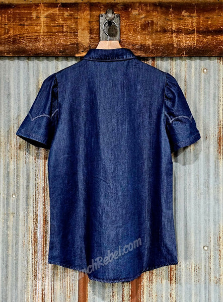 Ranch Girl Dark Denim Pearl Snap #6932