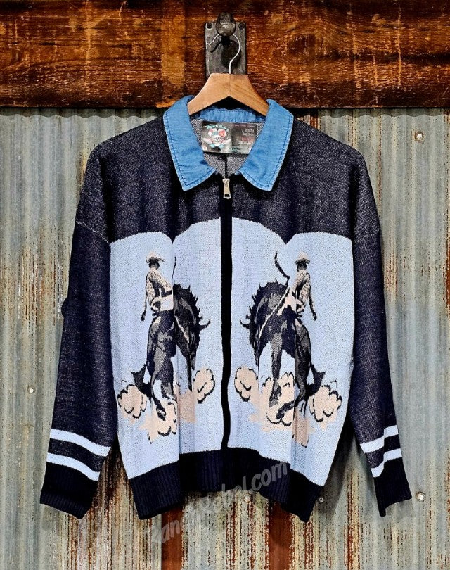Bustin' Broncs Zip Up Sweater #6937