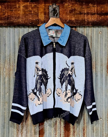 Bustin' Broncs Zip Up Sweater #6937