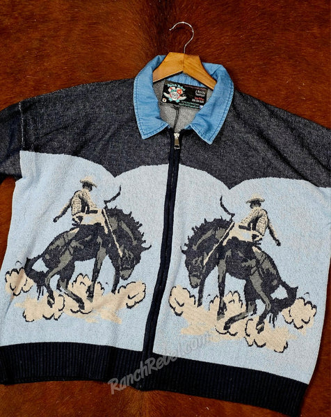 Bustin' Broncs Zip Up Sweater #6937
