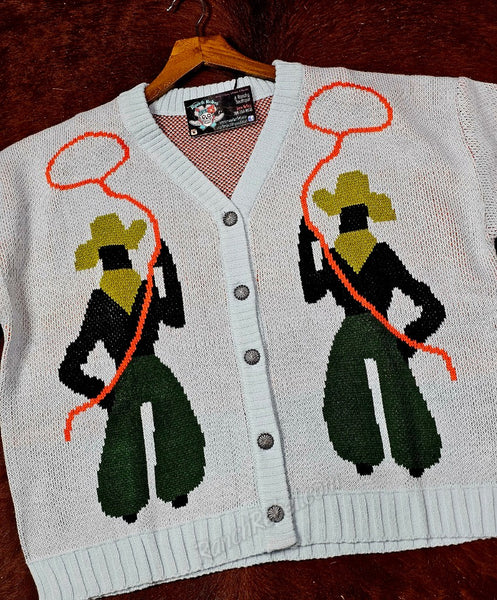 Roping Cowboy Cardi in Baby Blue #6944