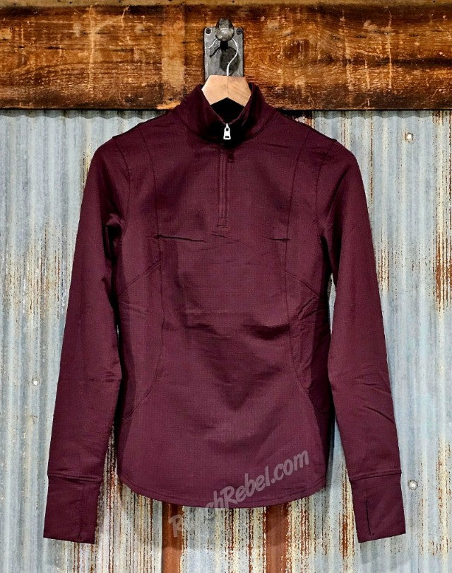 Ariat Gridwork 2.0 1/4 Zip Baselayer in Chocolate Plum #6952