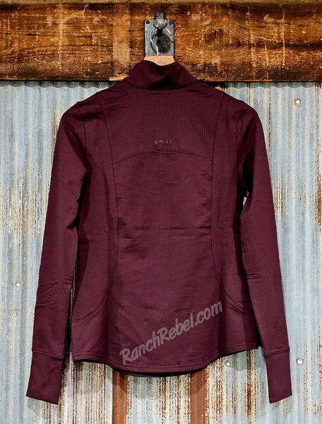 Ariat Gridwork 2.0 1/4 Zip Baselayer in Chocolate Plum #6952