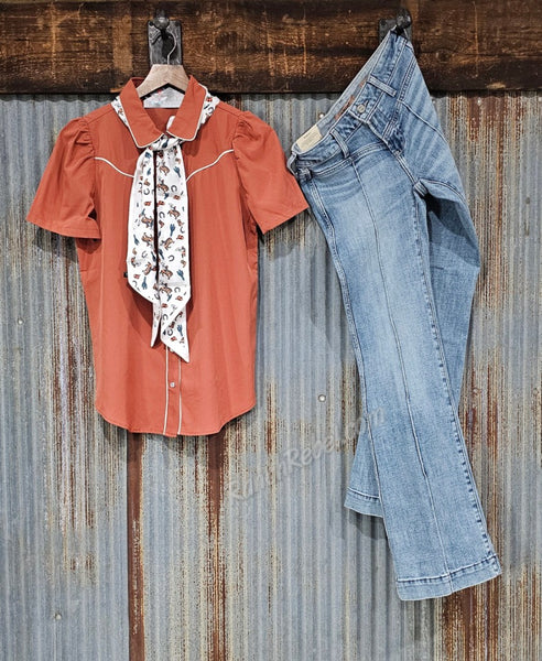 Spice Satin Pearl Snap Shirt #6933