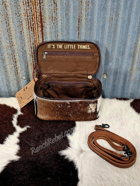 STS Ranch Cowhide Petite Train Case Crossbody #6948