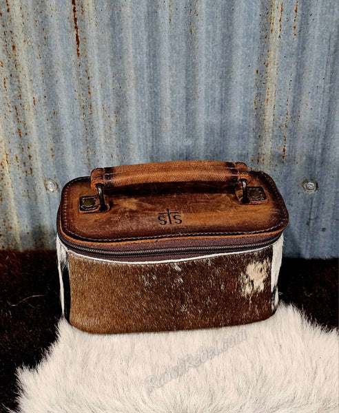 STS Ranch Cowhide Petite Train Case Crossbody #6948