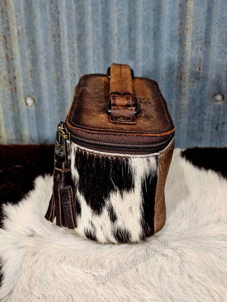 STS Ranch Cowhide Petite Train Case Crossbody #6948