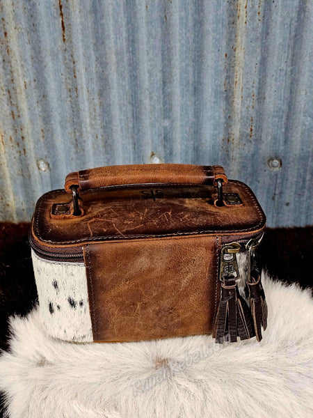 STS Ranch Cowhide Petite Train Case Crossbody #6948