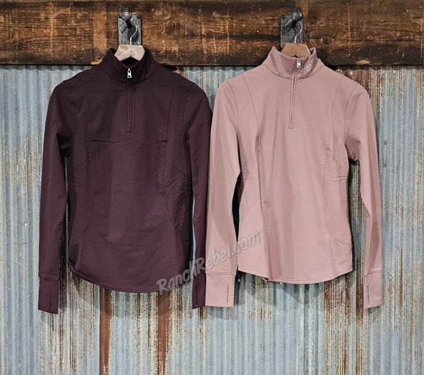Ariat Gridwork 2.0 1/4 Zip Baselayer in Twilight Mauve #6953