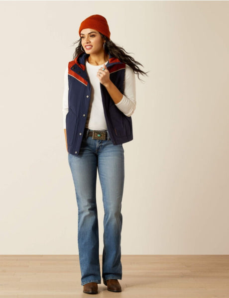 Ariat Pioneer Vest in Navy/Picante #5684