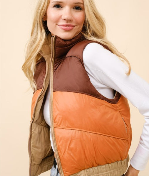 Reversible Cropped Puffer Vest #5788