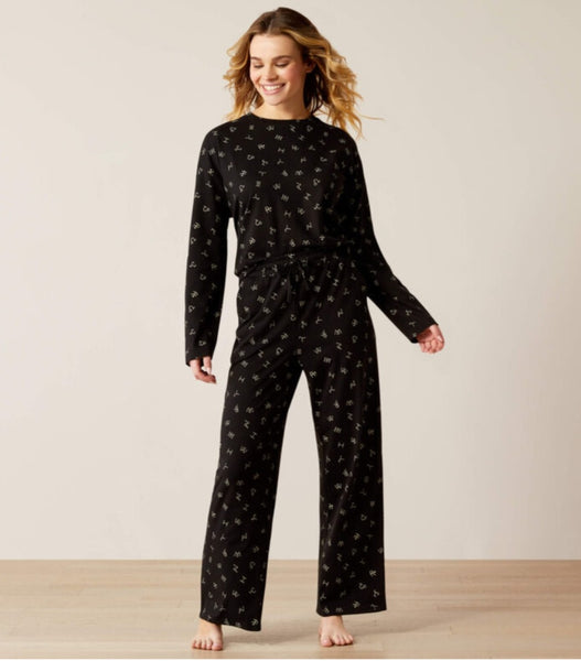 Ariat Dreams Black Brands Pajama Set #5847