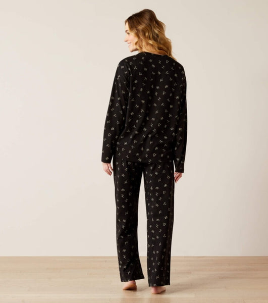 Ariat Dreams Black Brands Pajama Set #5847