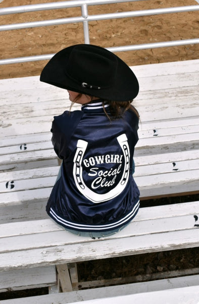 Navy Cowgirl Social Club Bomber Jacket #5870