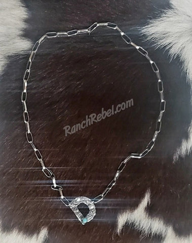 Box Chain Small Stamped Initial Necklace #4779