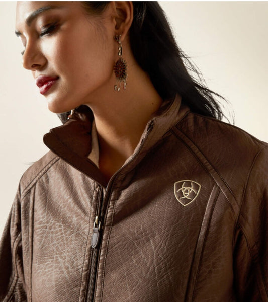 Ariat Logo Softshell Faux Leather Jacket #6285
