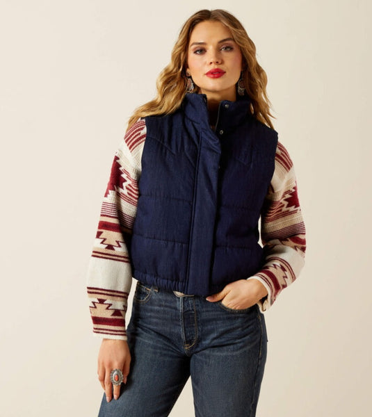 Ariat Western Swirls Dark Denim Vest #6290