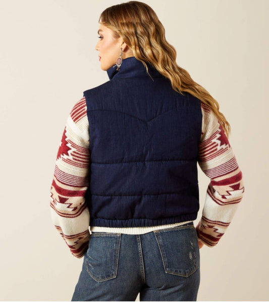 Ariat Western Swirls Dark Denim Vest #6290