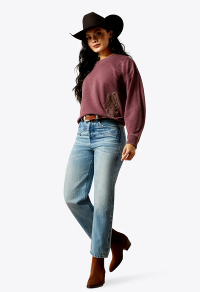 Ariat Ultra High Rise Tomboy Relaxed Straight Cheyenne Yoke Crops #6313